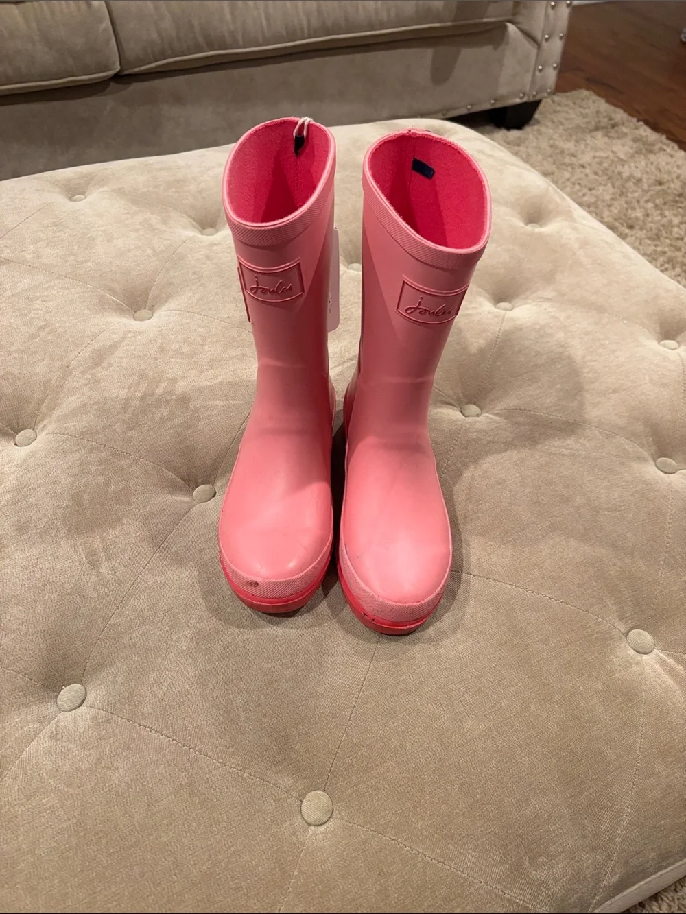 Joules Pink Kids' Rain Boots